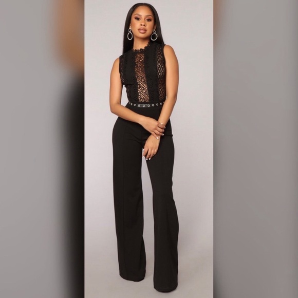 Fashion Nova Talk About An Upgrade Jumpsuit lace with grommets Style# JP7351 NWT - Picture 12 of 13